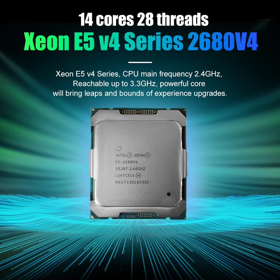 E5 2680V4 CPU Processor Xeon E5-2680V4 CPU 2.40GHz 14-Core 35M 14NM E5-2680 V4 FCLGA2011-3 TPD 120W Free Shipping