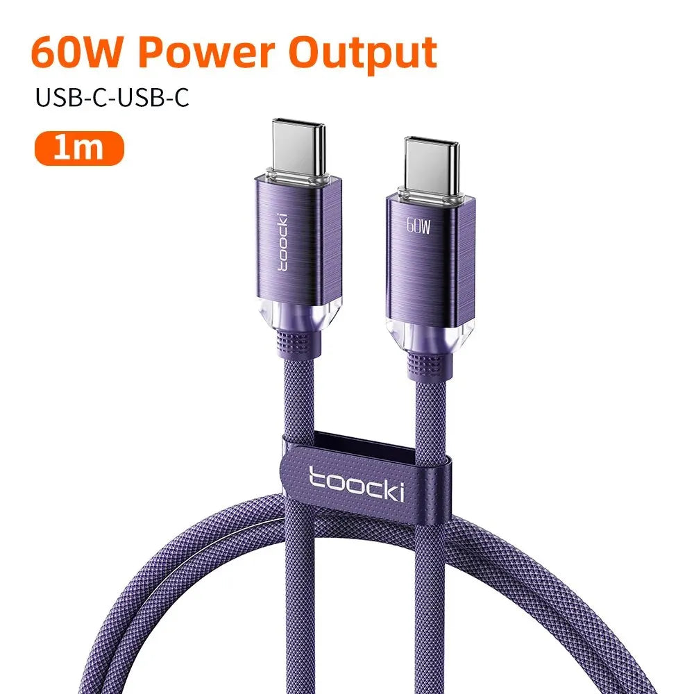Toocki USB Type C to Type C Cable 100W Fast Charging for iPhone 15 Pro Max MacBook Samsung Galaxy Huawei Xiaomi Oneplus POCO