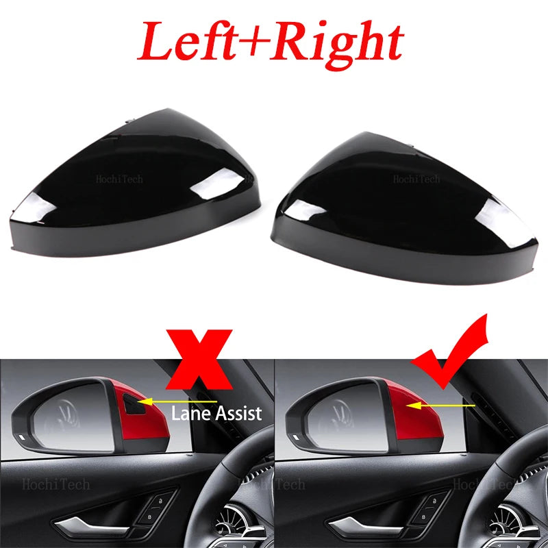 Carbon Fiber Glossy Black Replacement Rearview Side Mirror Cover Cap For Audi TT TTS RS TTRS MK3 8S 15-23 R8 2016-23 Replacement