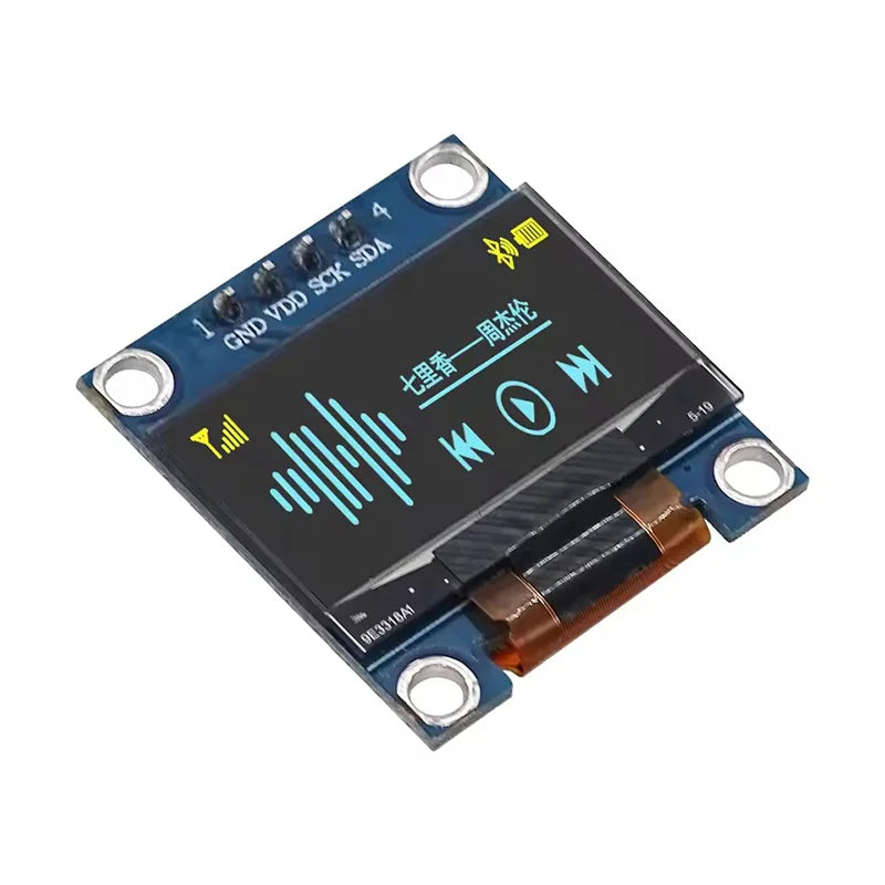 0.96 Inch OLED Display Module SSD1306 I2C IIC SPI Serial 128X64 LCD 4 Pin YellowBlue WhiteBlue for Arduino(Pin Headers Soldered)