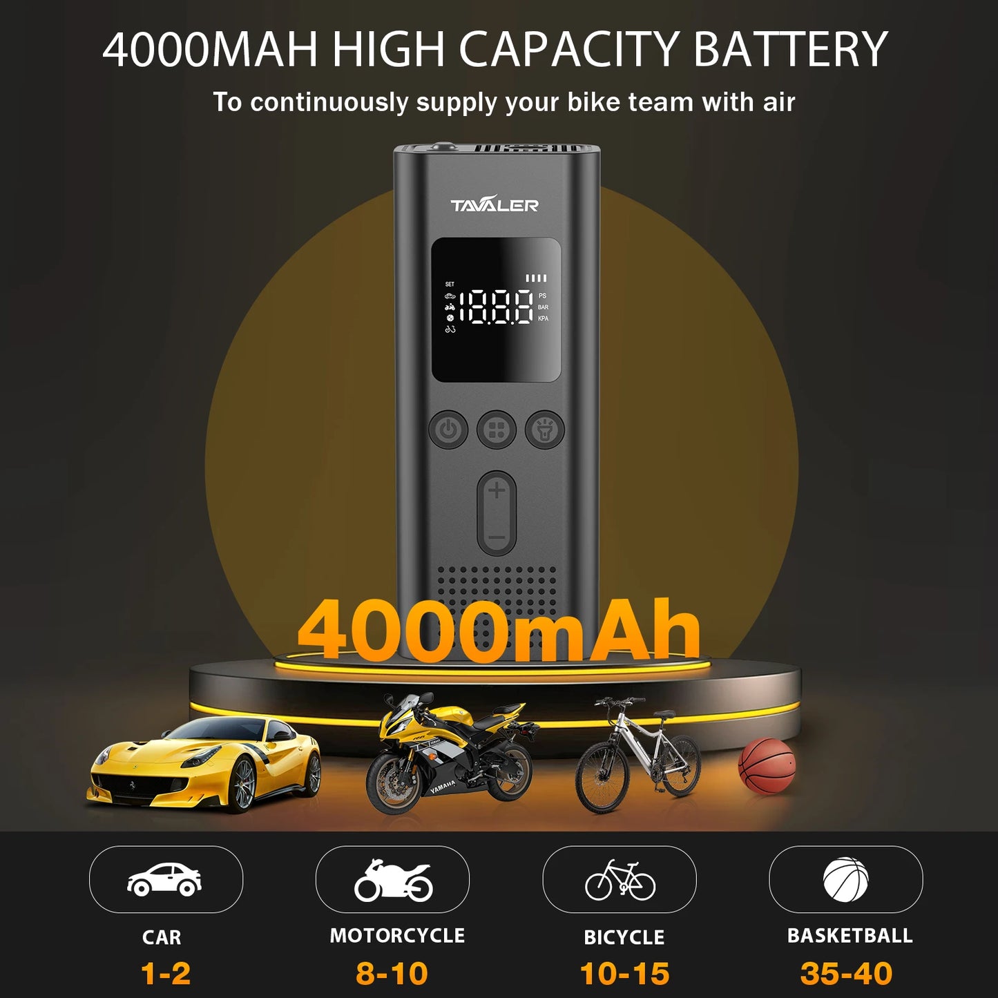 150psi Air Pump Portable Wireless Electric Tire Inflator For Bicycle Car Motorcycle Air Compressor Injector Bike Accessories