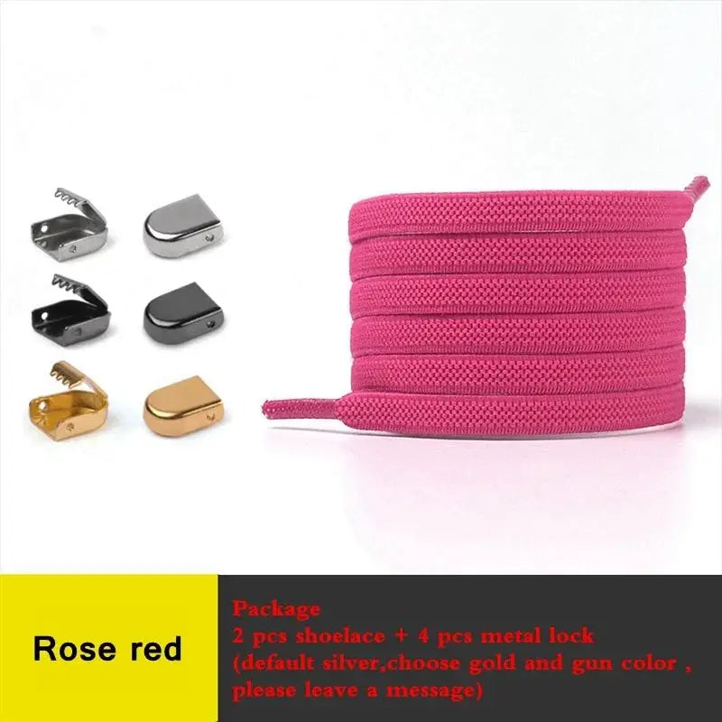 Elastic Flat Shoelaces No Tie Shoe Laces Outdoor Leisure Sneakers Quick Safety Flat Shoe Lace Kids and Adult Unisex Lazy Laces