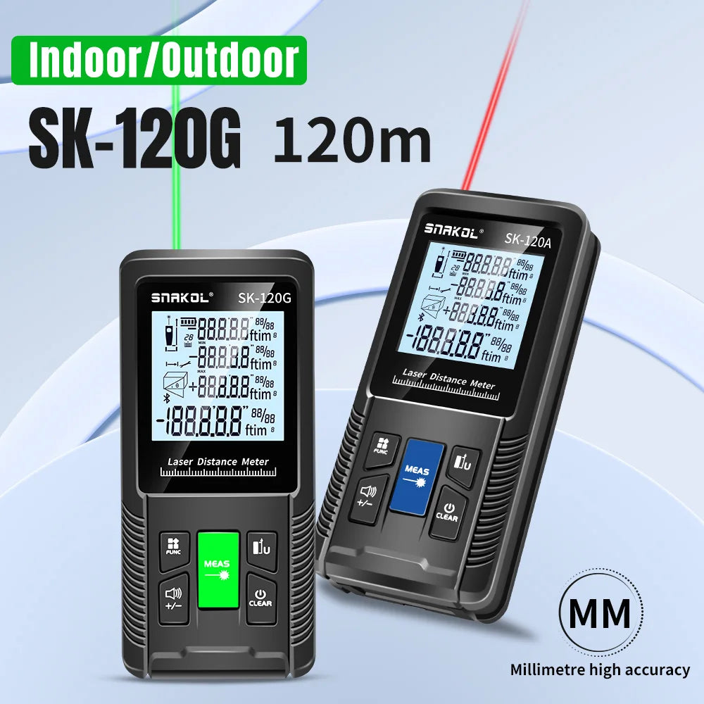Snakol Laser Distance Meter 40m 50m 70m 100m 120m Rangefinder Digital Range Finder Trena Roulette Ruler Distance Measuring Tape