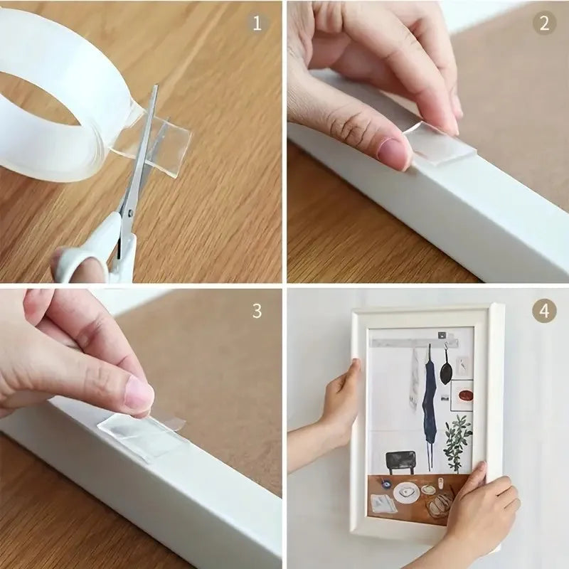 1M/5M Nano Tape Double Sided Tape Transparent NoTrace Reusable Waterproof Adhesive Tape Cleanable Home Gekkotape