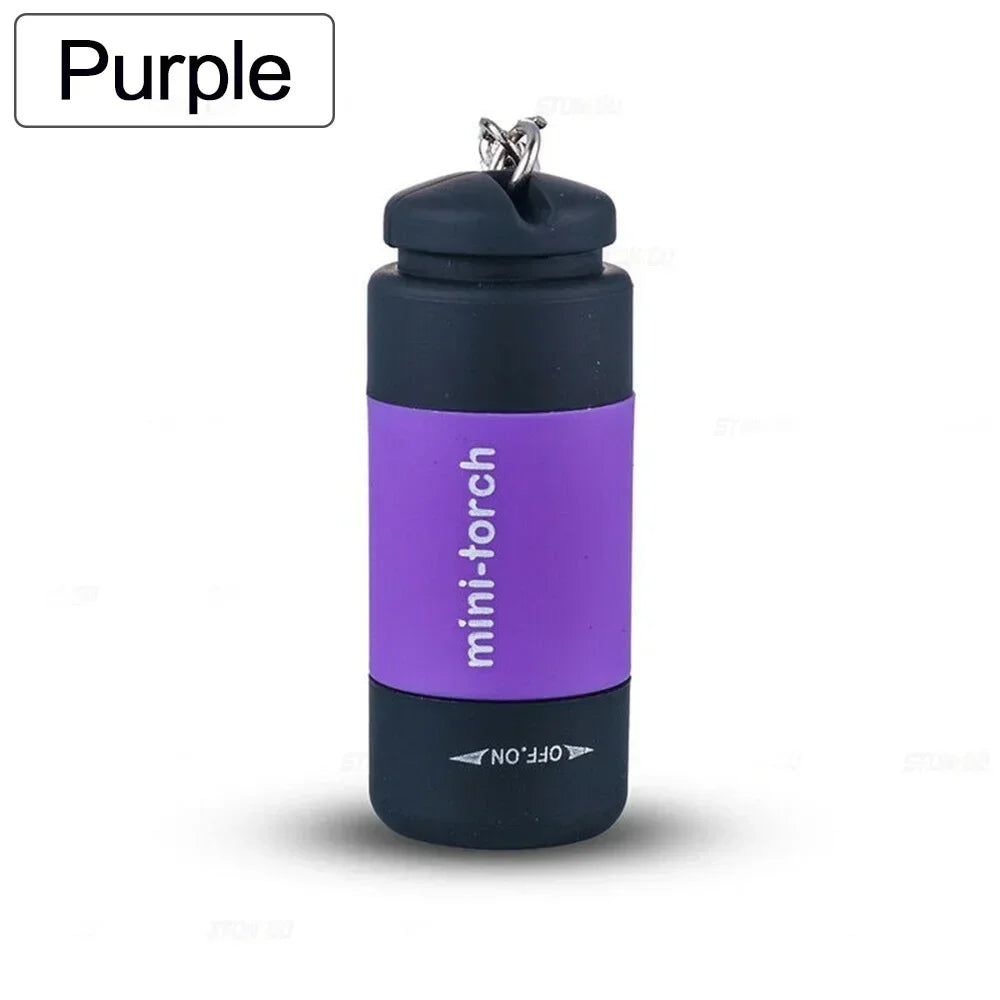 Pocket Keychain Flashlight Waterproof Outdoor Hiking Camping Mini FlashlightUSB Rechargeable LED Multifunctional Strong Light