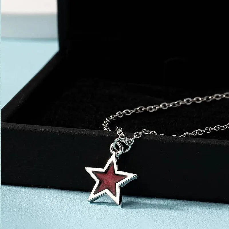 Women Star Heart Epoxy Pendant Gold Color Korean Chain Tinny Necklace Girls Trendy Shell Clavicle Choker Party Jewelry