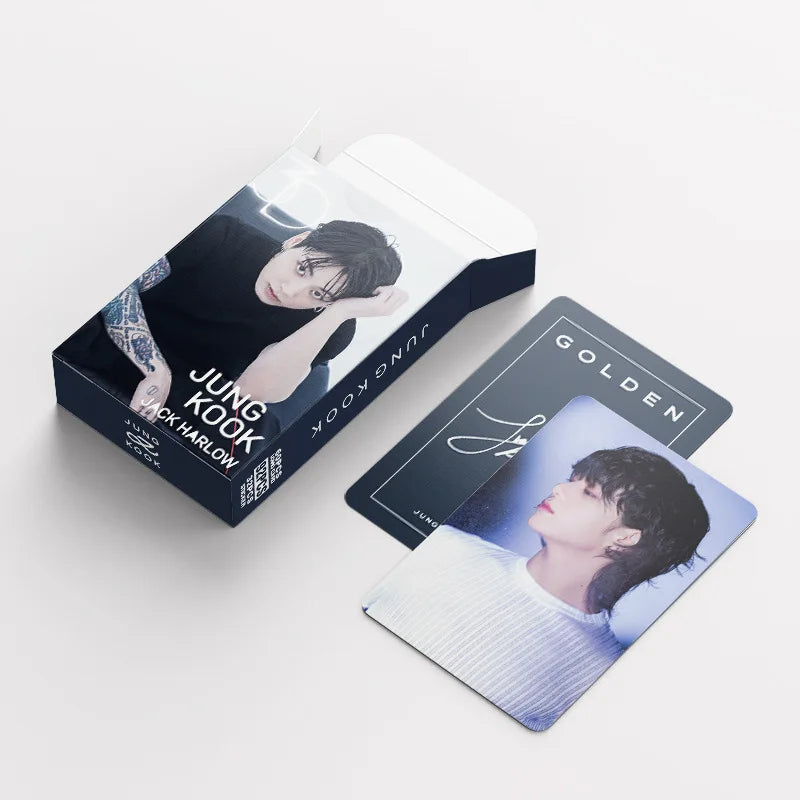 New 92 JUNGKOOK Solo Album GOLDEN Merchandise Photo Album Stickers JK Double-Sided LOMO Cards Celebrity Fan Gifts