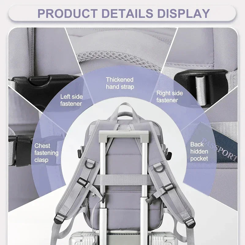 Large Travel Backpack for Women Men Laptop Backpack with Shoe Compartment Waterproof Hiking Carry on Backpack Expandable