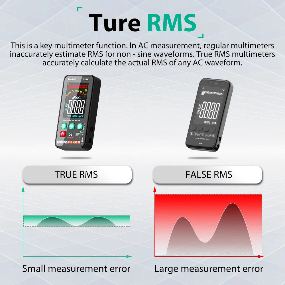 MASTFUYI Smart Digital Multimeter NCV Temperature Capacitance Tester 5999 Counts True RMS Auto Range DC/AC Voltage Meter