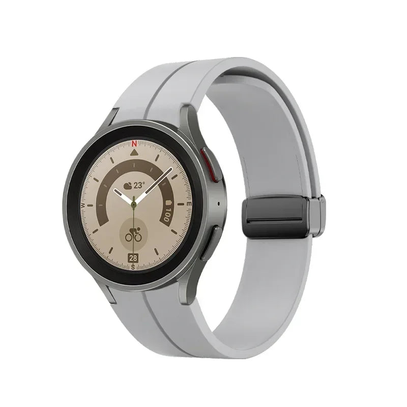 No Gap Soft Silicone Strap For Samsung Galaxy Watch 7 6 5 4 40mm 44mm Breathable Magnetic Wristband Watch 6 4 Classic/5 Pro 45mm