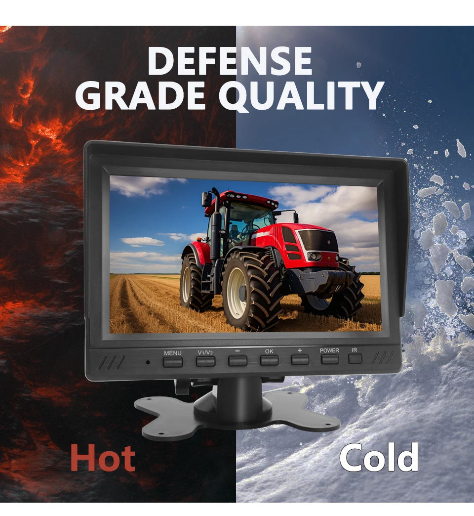 Smartour AHD 7inch TFT LCD Car HD Monitor Rear View Monitor Support CVBS 1080P AHD Camera 2 x 4PIN Video Input