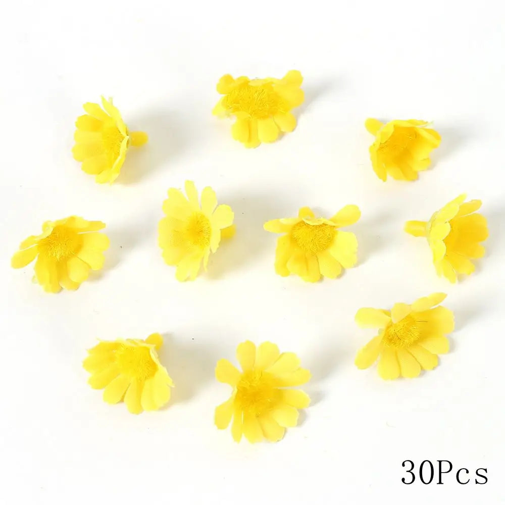 Yellow Artificial Flowers Heads Silk Fake Flowers for Home Decor Party Wedding Decoration DIY Valentine's Day Gifts Accessories