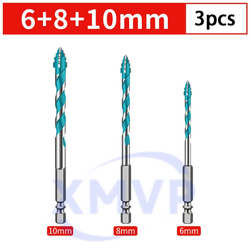 Four-edge serrated eccentric drill bit, high-hardness tile drilling, concrete Nemesis, super-hard special electric drill