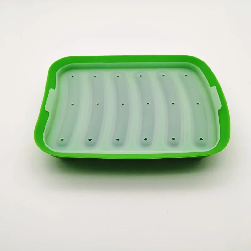 Sausage Maker Mould 6 Cavity Silicone DIY Ham Hot Dog Making Moulds With Lid Kitchen Household Sausages Cake Baking Tools Molds