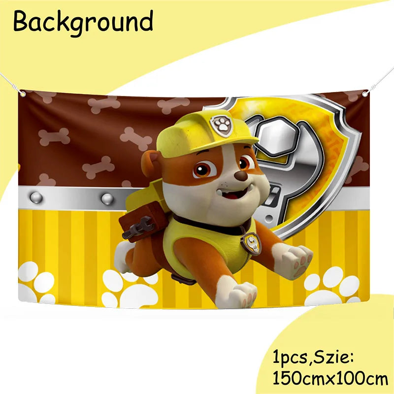 New Paw Patrol Birthday Decoration Dogs Rubble Disposable Tableware Cup Plate Tablecloth Baby Shower Kids Girl Boy Party Supplie