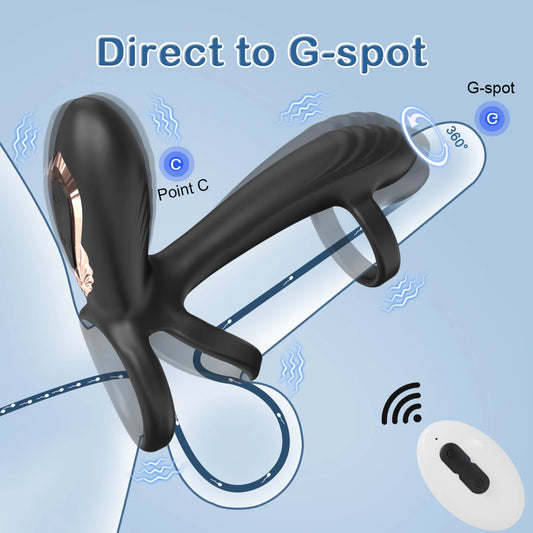 Vibrating Cock Ring for Men Remote Control Penis Ring Ejaculation Delay Chastity Cage Clitoris Stimulation Sex Toy for Couples