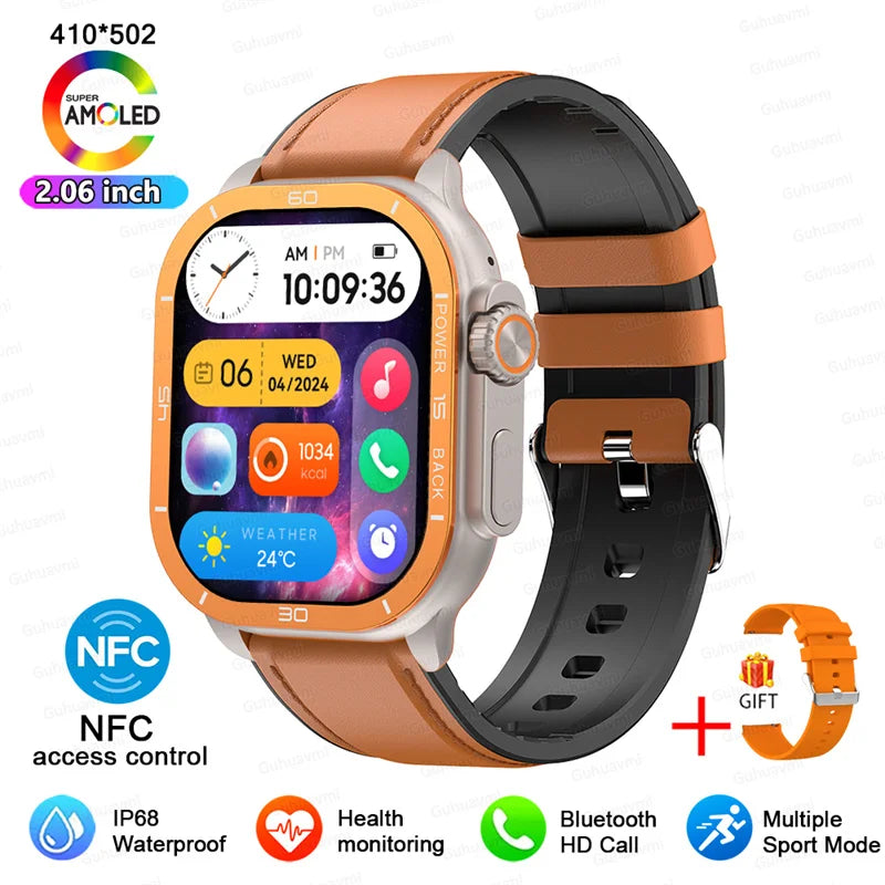 2025 New 49mm Smart Watch Men Women NFC Smartwatch BT Call Waterproof Wireless Charging AMOLED Screen Watch Ultra2 For Apple IOS