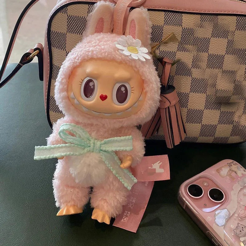 Labubu Keychain Mokoko Doll Labubu Keyring Sweetheart Series Doll Pendant Ornament Christmas Gift Kids Toys High Quality Replica