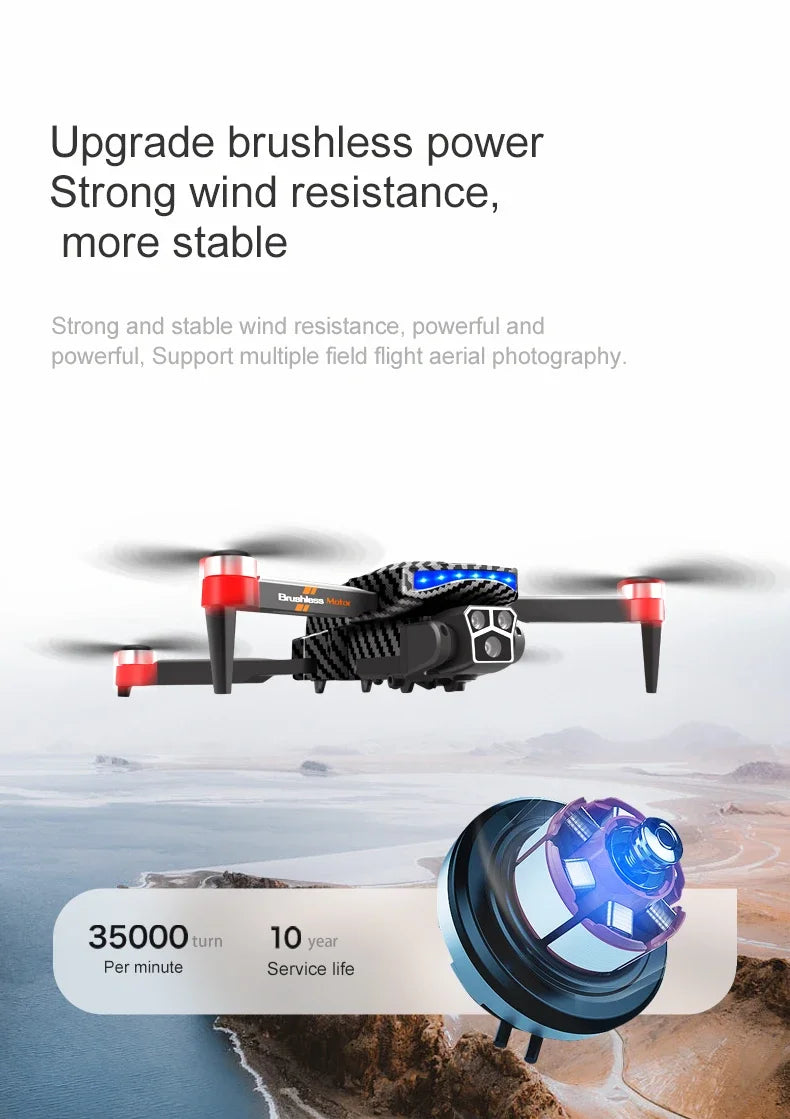 D9 DRONE 8K Professional 4K Three Cameras Brushless No GPS Obstacle Avoidance Optical Flow Position RC Quadcopter Gifts Toys