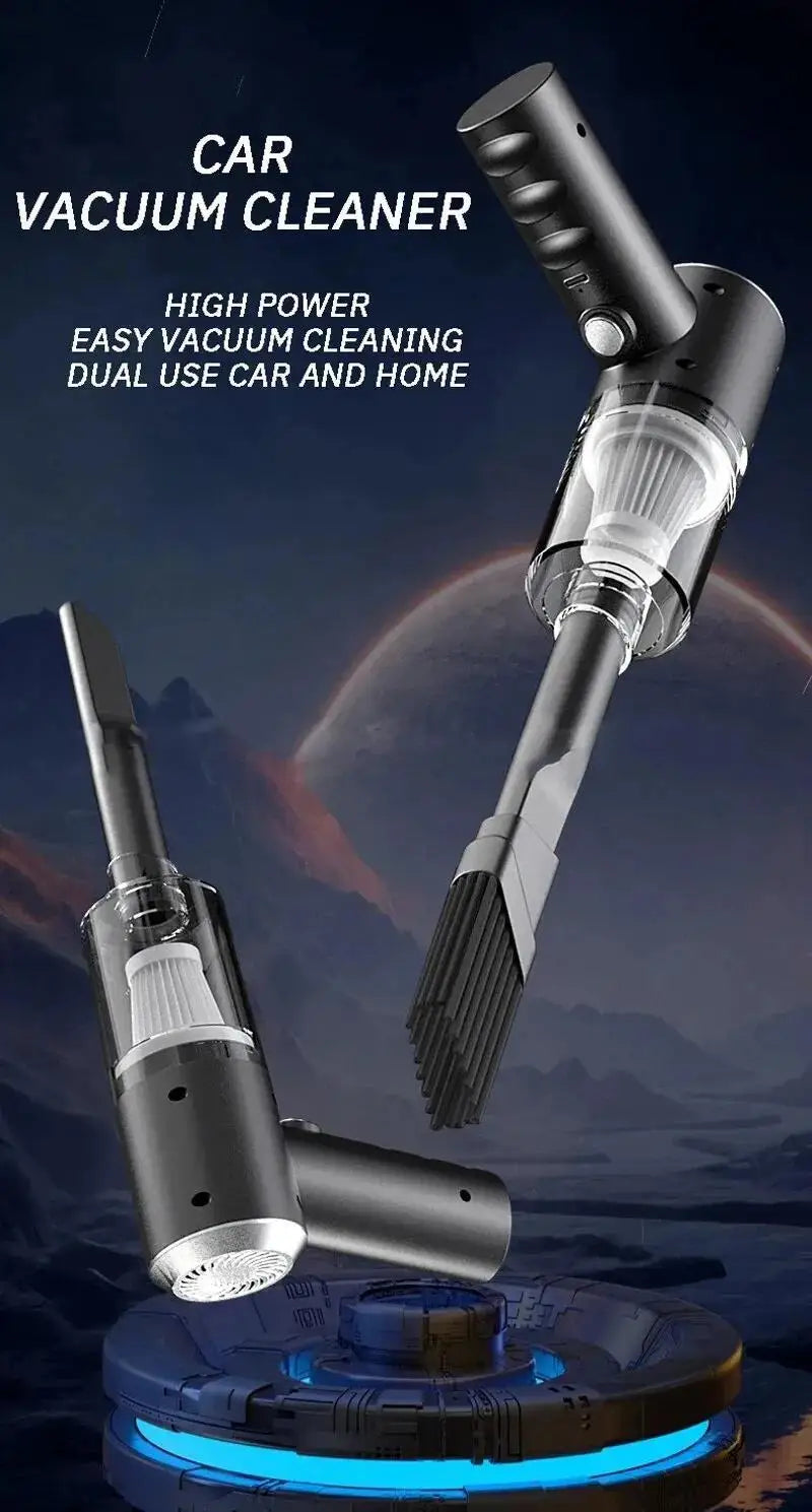 1pc Wireless Vacuum Cleaner Dual Use for Home and Car 120W High Power Powerful Vacuum Cleaner Black