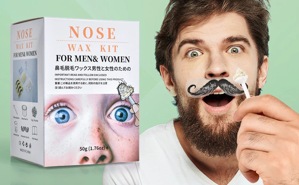 Portable Nose Wax Kit for Man and Women Painless Paper-Free Nose Hair Removal Cleaning Waxing Beans Depilation Kit Nose Clipper