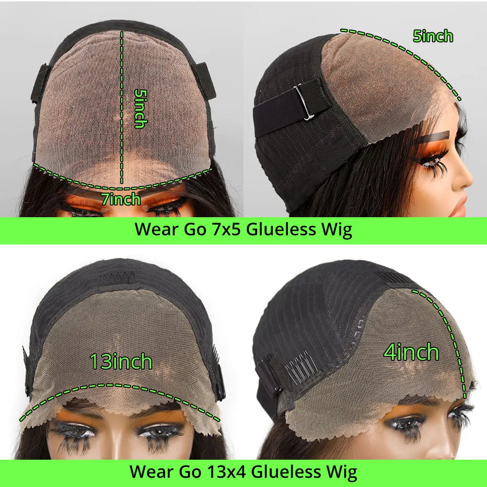 Pre Cut No Glue Glueless Wigs Human Hair Body Wave Lace Frontal Wig Wet and Wavy Water Wave Human Hair Wig on Clearance Sale Glueless Pre plucked Human Wigs Ready to Go Wear And Go Glueless Human Hair Wig For Women