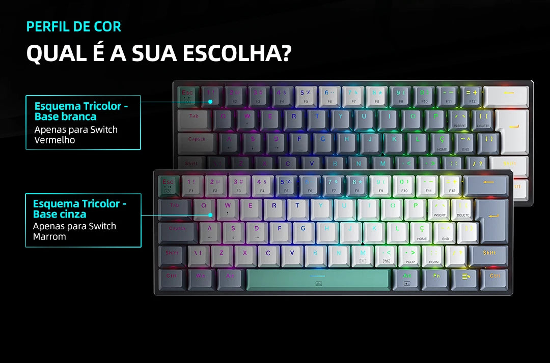 Machenike K500-B61 Mini Mechanical Keyboard 60% ABNT2 Layout RGB Backlight Hot-swappable NKRO Wired Gaming Keyboard For PC Gamer