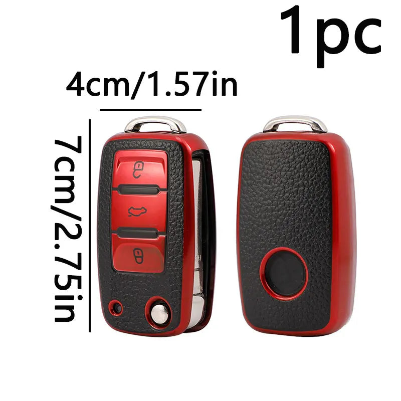 TPU Leather Car Key Case Scratch-resistant Waterproof Car Key Protective Cover Car Accessories Interior