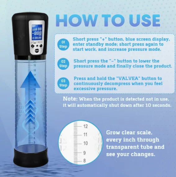 Hannibal LCD Electric Penis Pump Penis Enlargement Extend Pump Penis Trainer Male Masturbators Cup Dick Pump Sex Toys for Men