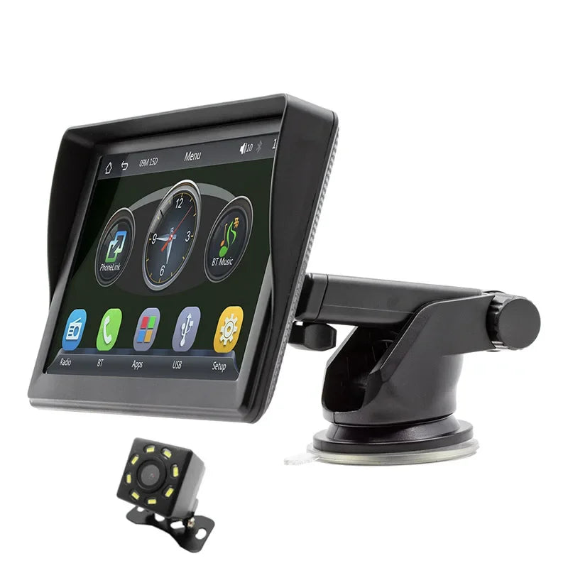 7 inch CarPlay Car Monitor Wireless Android-Auto Bluetooth FM Transmitter Buckup Camera Display USB HD MP5 Video Player