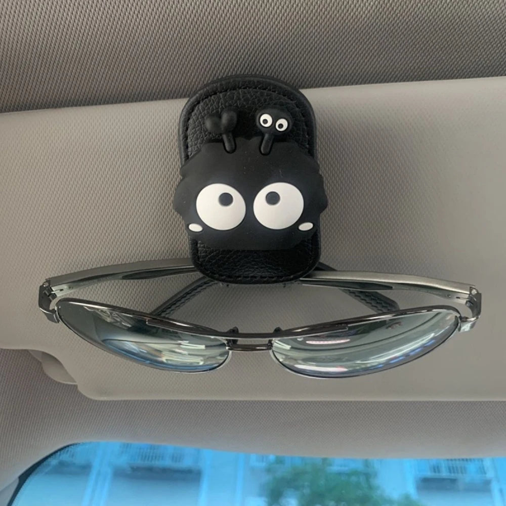 Car Sunglass Holder for Car Visor Sunglasses Clip Magnetic Leather Glasses Eyeglass Holder Truck Car Accessories for Women Men