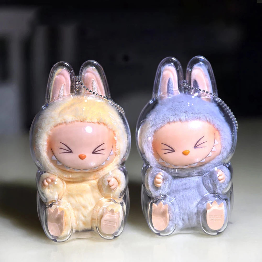 Transparent Protective Cover For Labubu V1 V2 Monster Toy Storage Box Elf Plushie Display Cover Doll Accessories Birthday Gifts