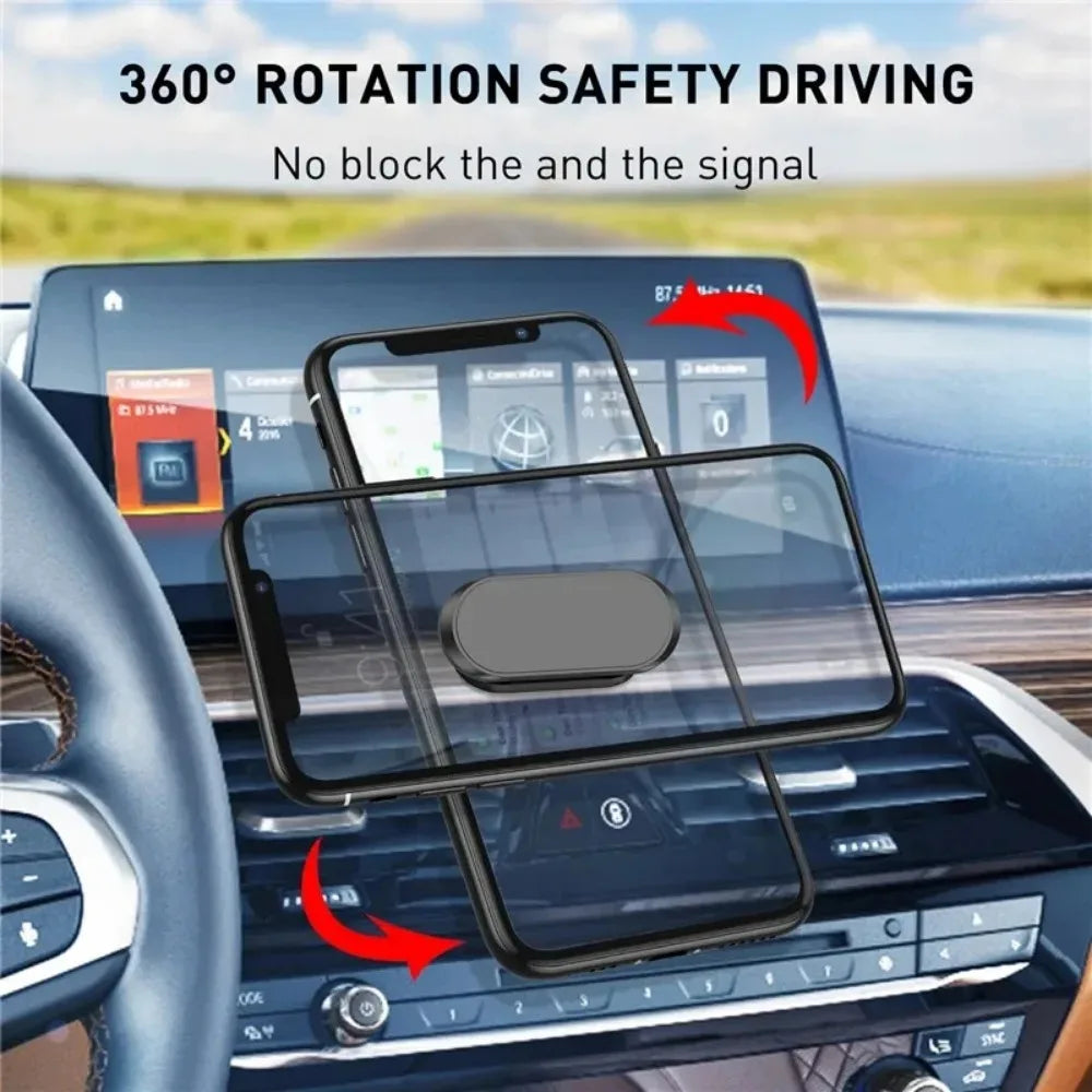 New Magnetic Car Phone Holder 360° Rotation Mini Strip Shape Stand for Huawei Metal Strong Magnet GPS Car Mount for IPhone