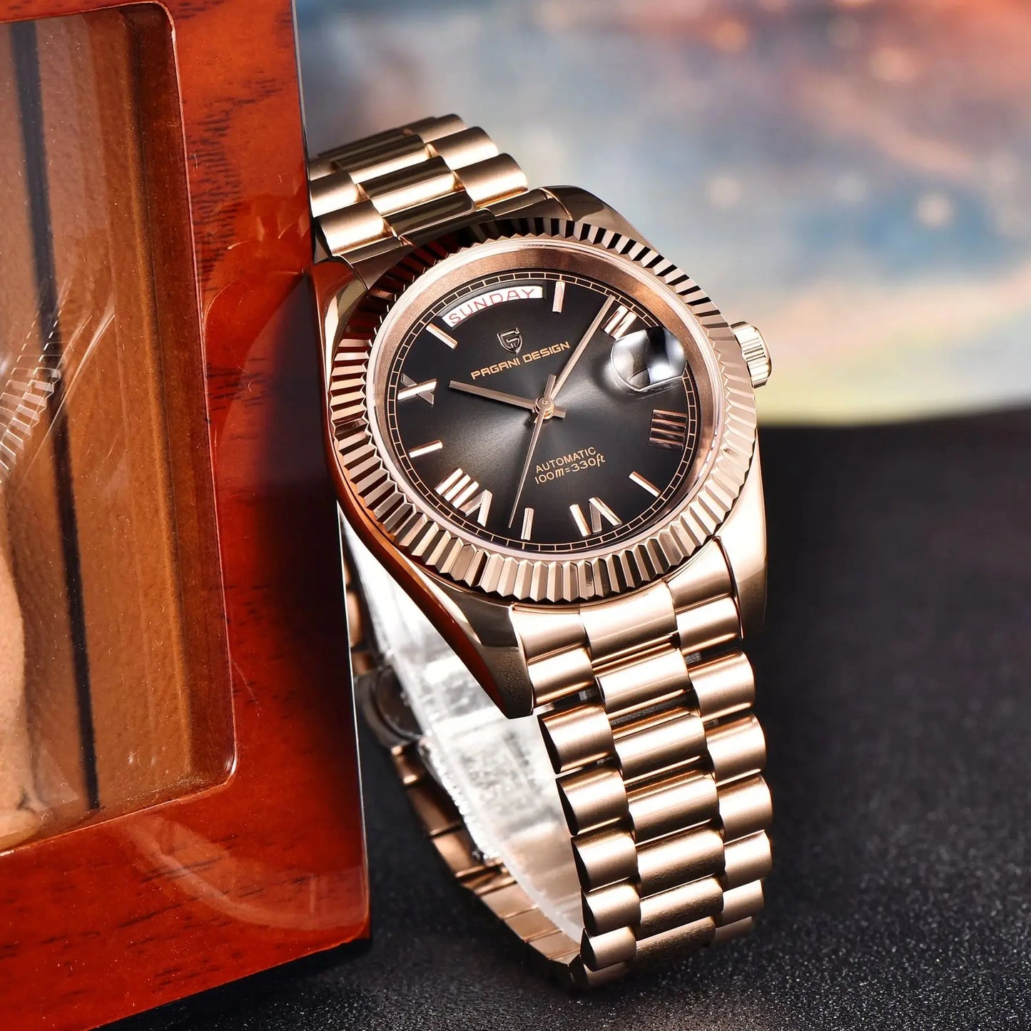 2025 New PAGANI DESIGN DD40 Luxury Rose Gold Automatic Watch For Men Mechanical Watches AR Sapphire Glass Date Wrist watch Men