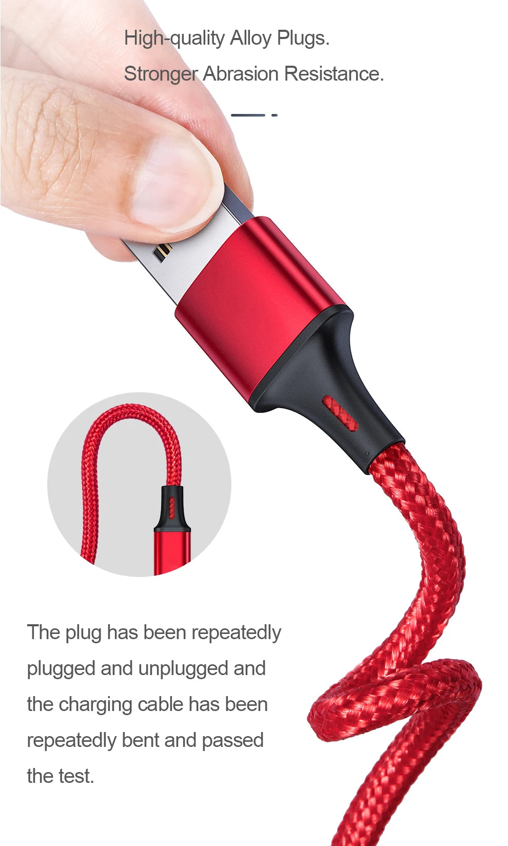 2.4A Braided One Drag Three USB-A For Apple Android Type-c/USB-C Fast Charging Cable 1.2m 3in1 Black Silver Red Blue Golden