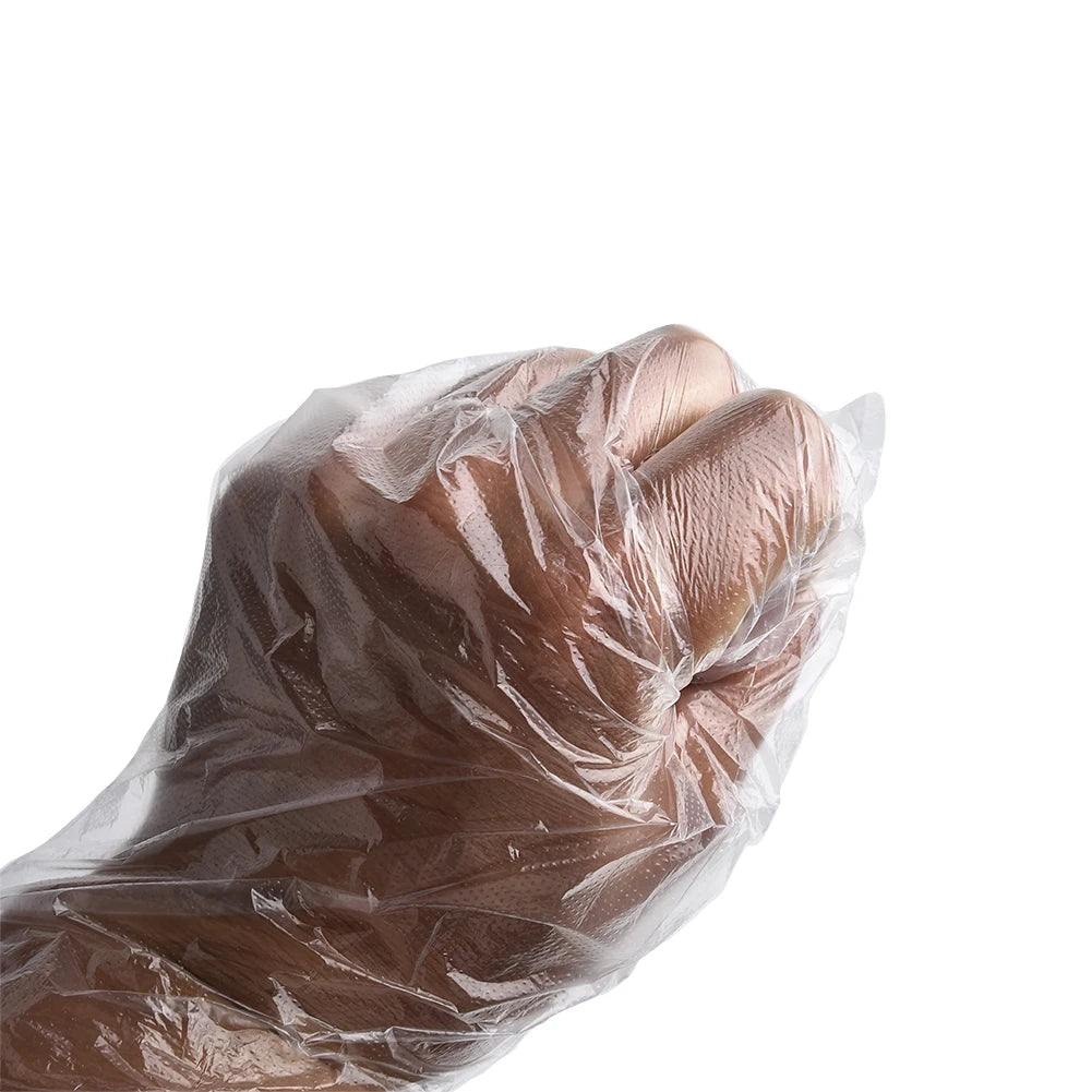 100PCS Disposable Gloves Transparent Waterproof Clean Hygienic Plastic Gloves Food Thickening Film Disposable Kitchenware