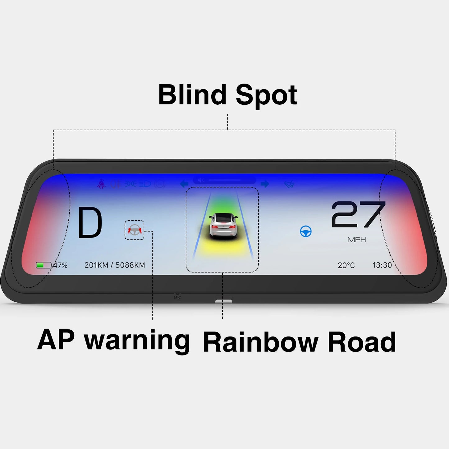 2025 NEW 9.6" Head Up Display for Tesla HUD for Model 3 2016-2023 Y 2020-2024 5-minute Quick Installation Carplay Android AUTO