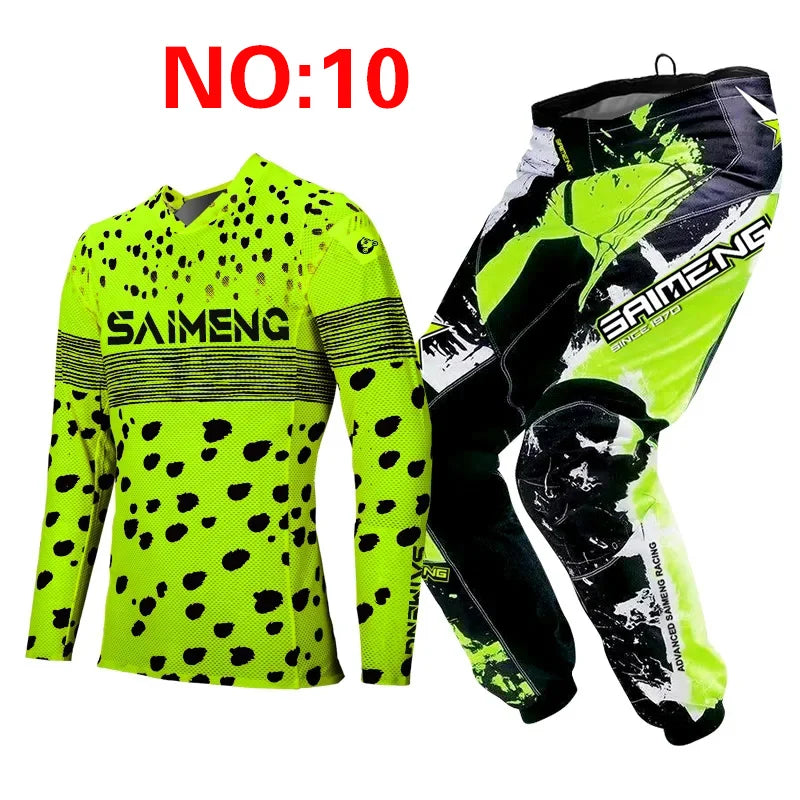 SIZE 20 22 24 26 28 saimeng children's enduro motocross gear set mx jersey pants motorcycle kits mtb Off Road youth racing suit