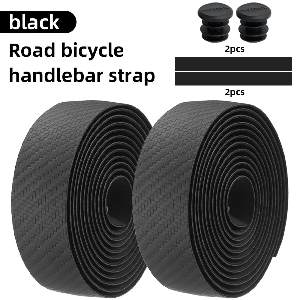 MOTSUV Road Bicycle Bar Tape Cycling Cork Shockproof Sport Handlebar Bandage EVA Wrap Bent Bar Tape+2 Bar Plug Bike Accessories
