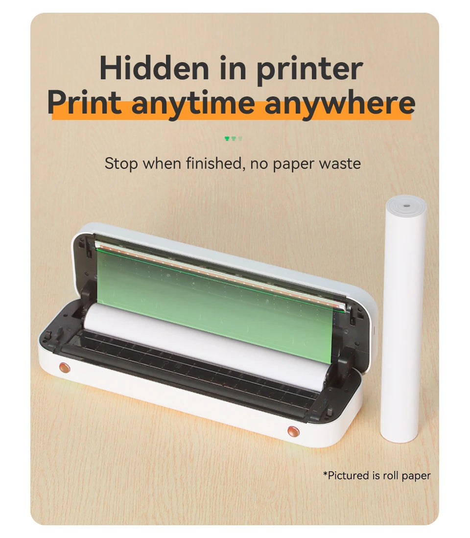 PeriPage Mini A4 Printers Quick Dry and Long Time Storage Continuous Thermal Paper 100 Sheets Folded Thermal Paper Papel Termico
