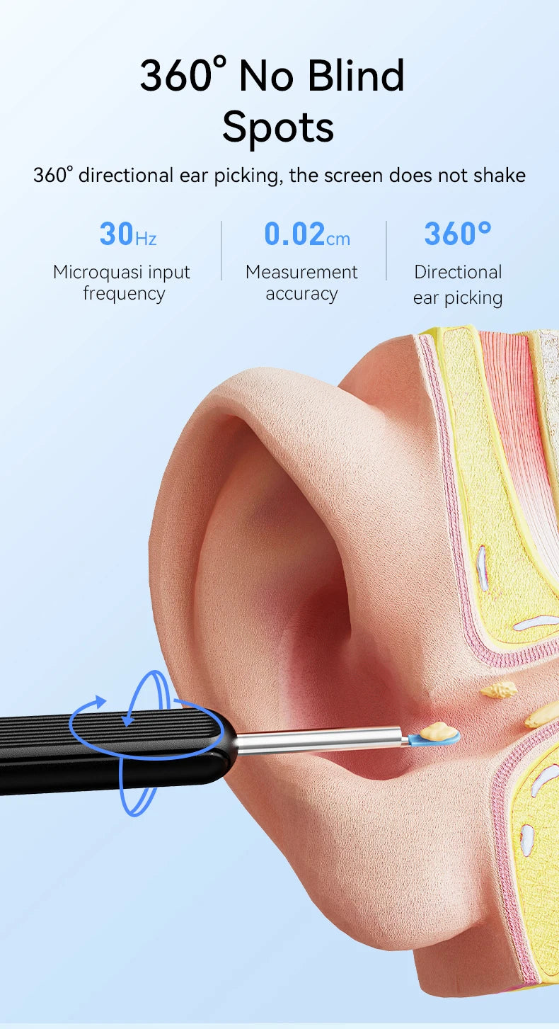 Wireless Ear Wax Cleaner with Camera Safe Earwax Removal Endoscope with Camera Luminous Ear Cleaner Ear Cleaning Tools Ear Care