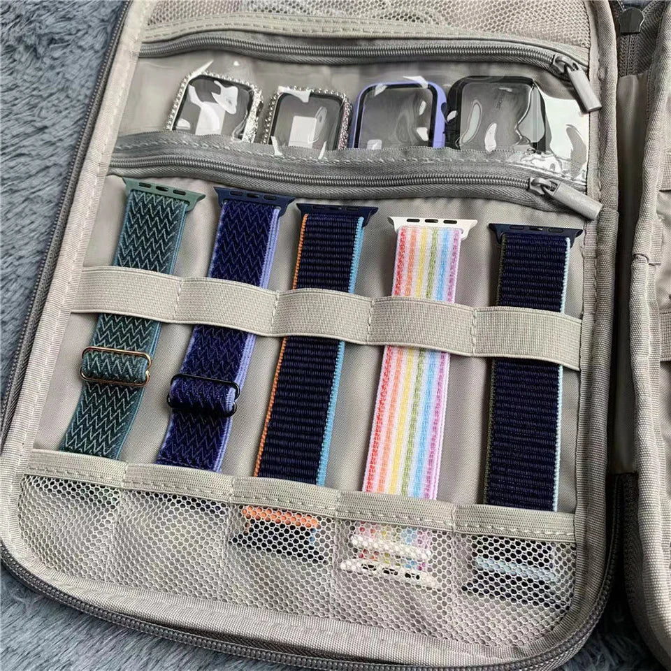 Watch Band Organizer - Watch Straps Holder Carrying Case Storage Bag Travel Pouch for Women Men Most Sizes of Watch Bands