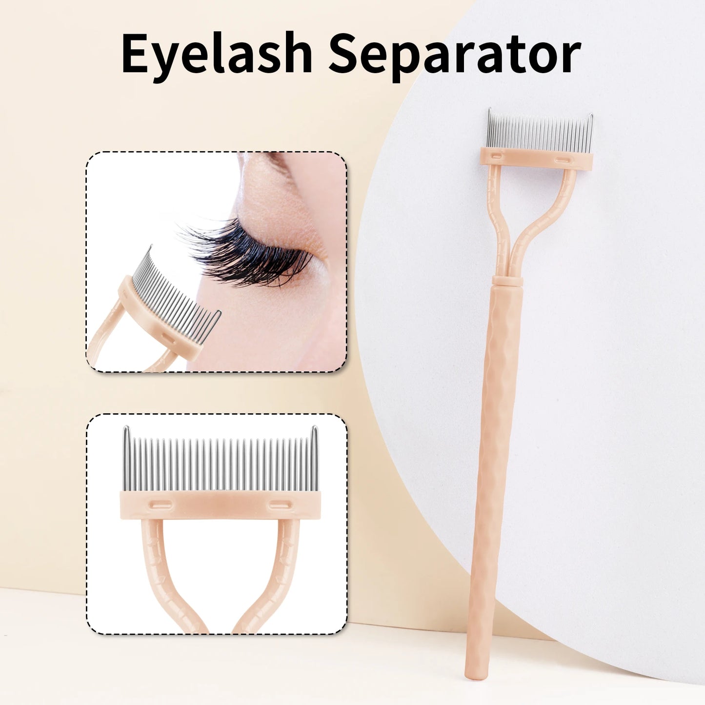 1-pack eyelash comb, eyelash separator - curved design, curling eyelashes to fit the eye shape, makeup tool with protective case
