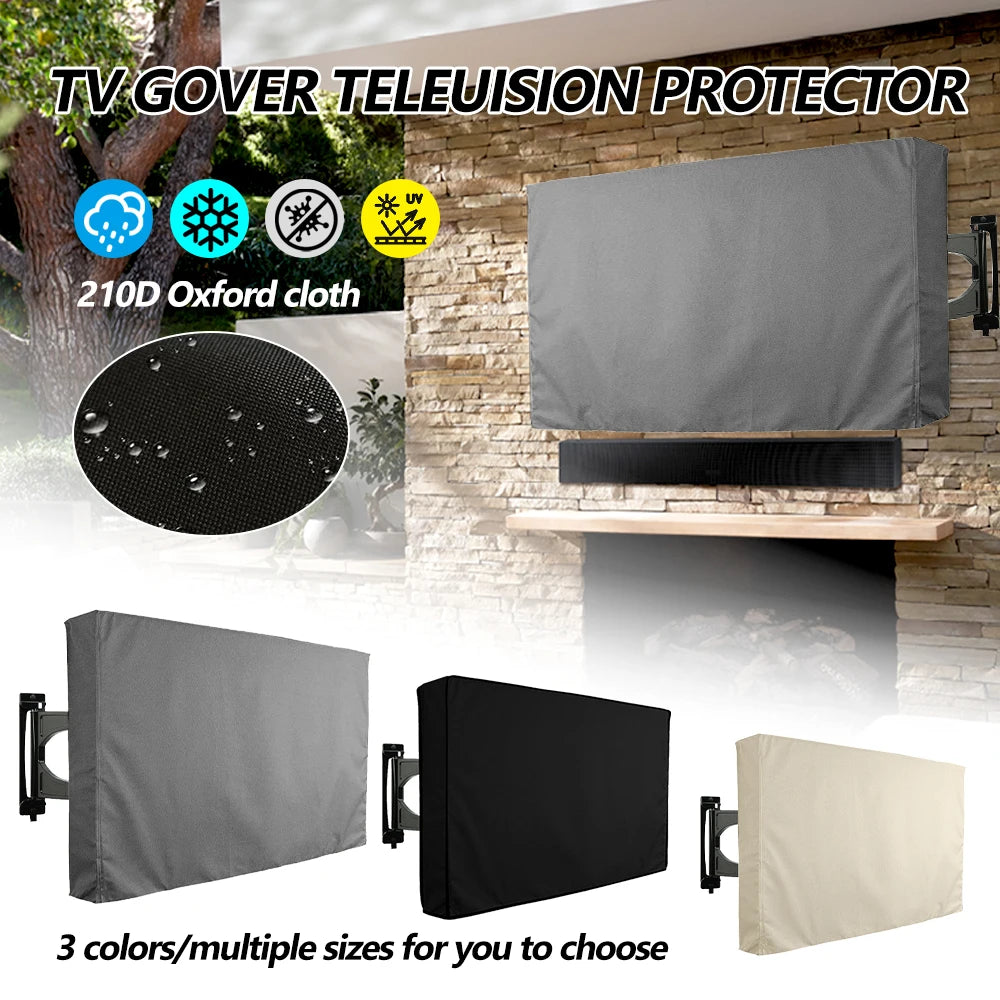 Outdoor TV Screen All-Purpose Dust Cover Black LCD Television Waterproof Resistant Protect Bag 24" 38" 42" 48" 52" 65inch