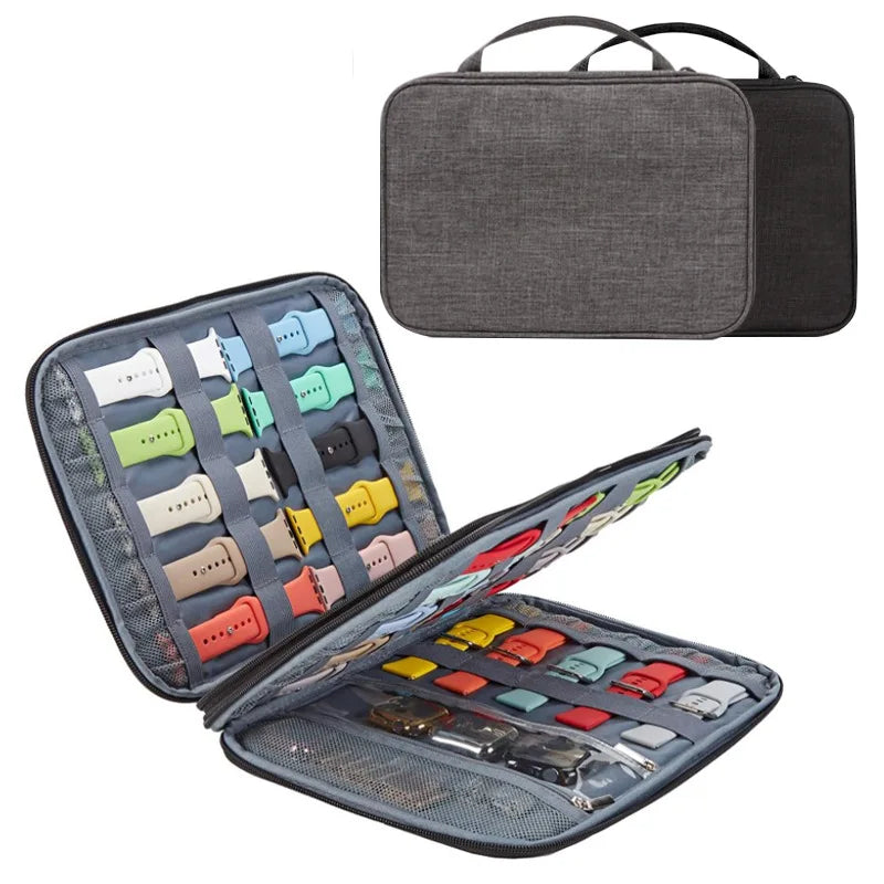 Watch Band Organizer - Watch Straps Holder Carrying Case Storage Bag Travel Pouch for Women Men Most Sizes of Watch Bands