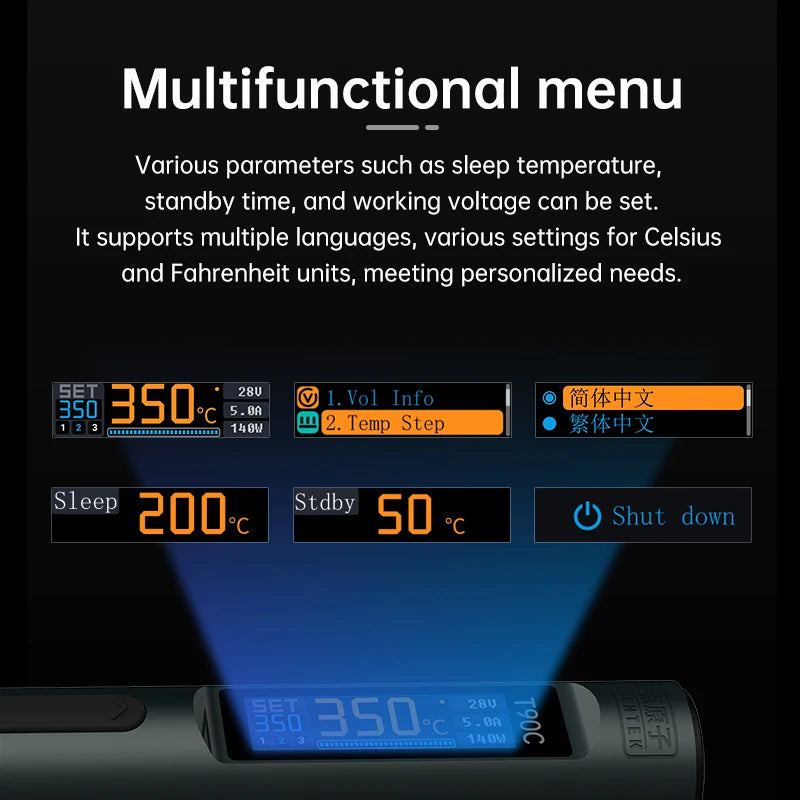 ALlENTEK T90 Soldering Iron PD3.1 140W Adjustable Temperature 80-450°C Precision Welding Solder Kit with T245 and T210 Welding T