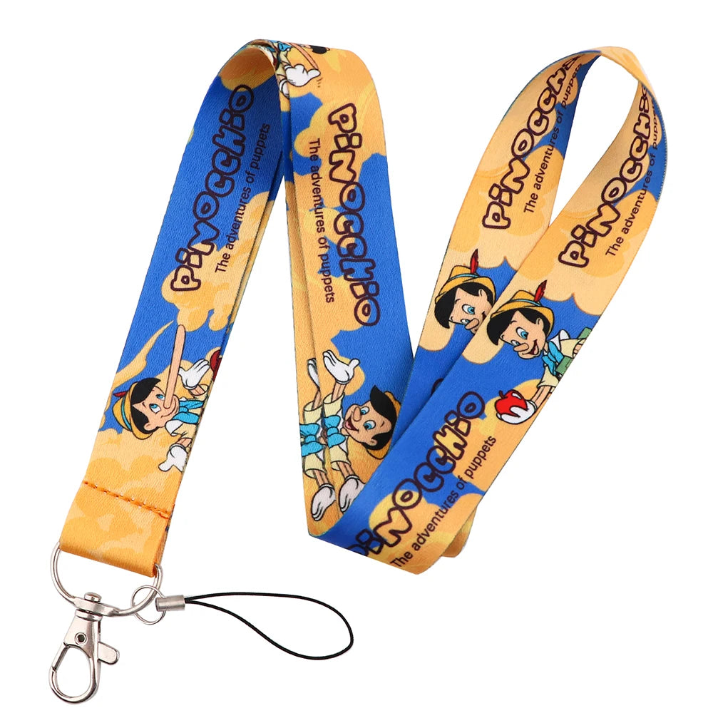KKZ004 Mickey&Minnie Stitch Lanyard For Keys Keychain Badge Holder ID Credit Card Pass Hang Rope Lariat Phone Charm Gift