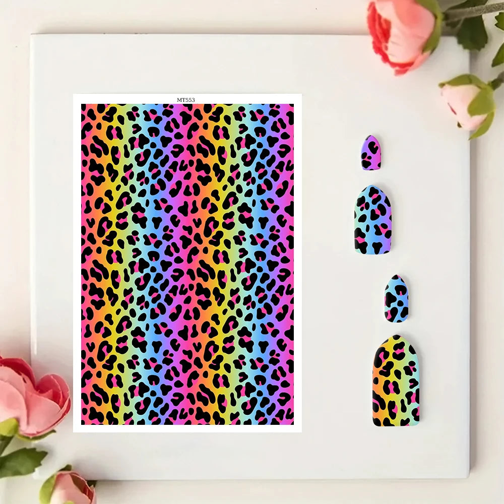 Leopard Print Pattern Polymer Clay Watercolor Transfer Paper Pottery Earrings Jewelry Soluble Disposable Sticker Tools