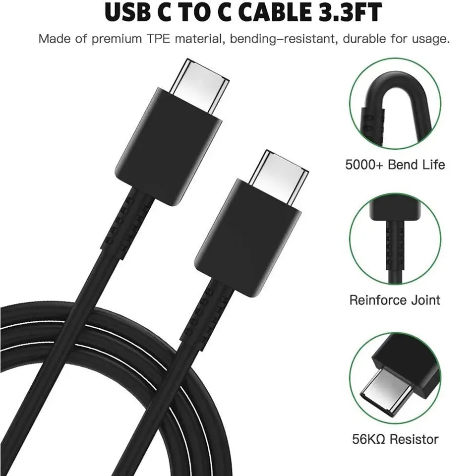 PD 25W USB C Charger Quick Charge 3.0 Super Fast Charging With Type C Cable For Samsung Galaxy S23 S22 S21Ultra Note 20