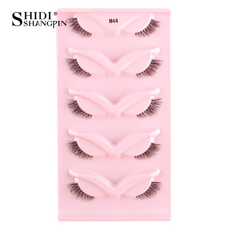 3/5 Pairs Cat Eye False Lashes Natural Short Fluffy Eyelashes Wispy Half False Eyelashes Eye End Extension Faux Mink Makeup